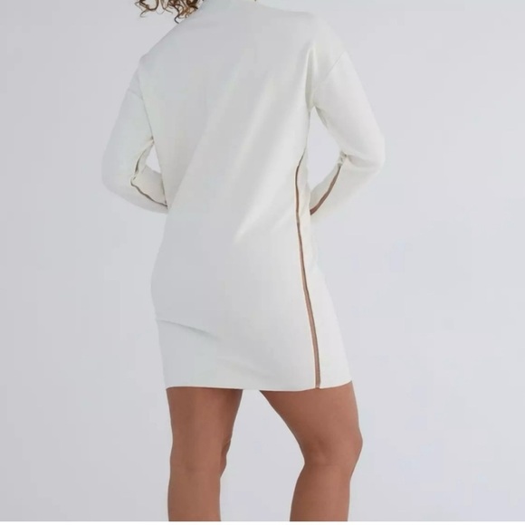 Kada NWT The Forever Funnel Neck Mini Dress Long Sleeve Lux Bodycon Stretchy - L - Picture 5 of 14